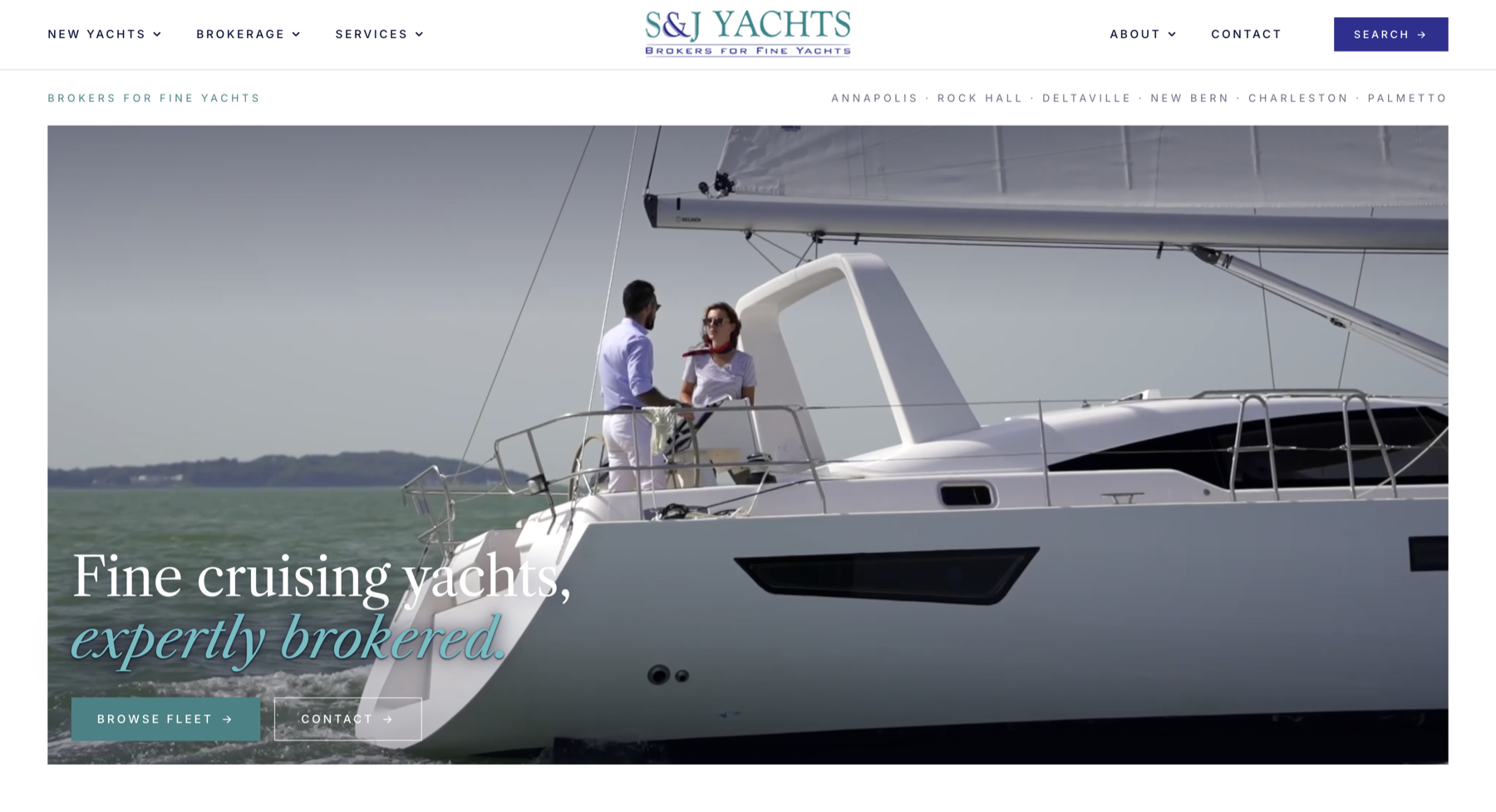 S&J Yachts website built by YachtOne